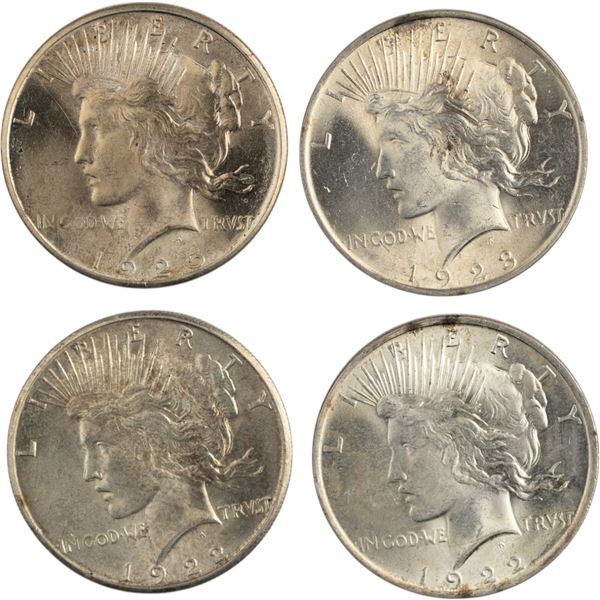 United States 1922-1925 Peace Silver Dollars (4 pieces)
