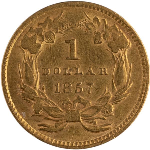 United States 1857 $1 Gold Indian Princess Head