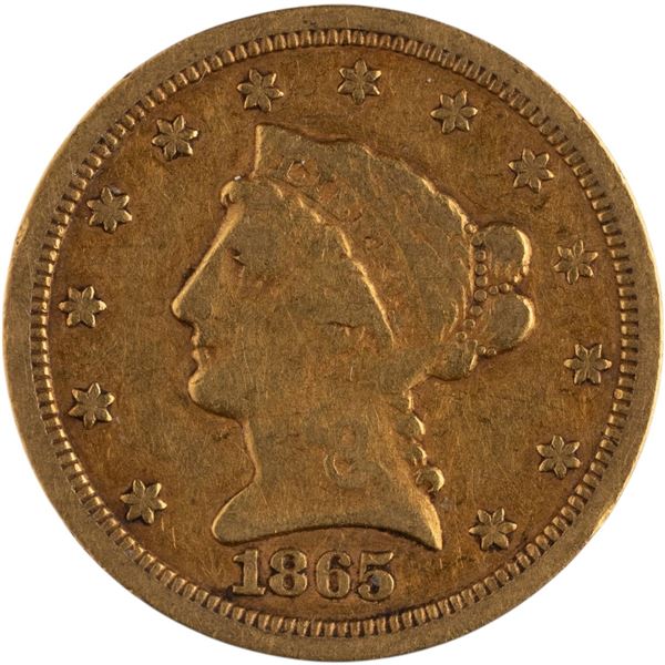 United States 1865-S $2.50 Quarter Eagle