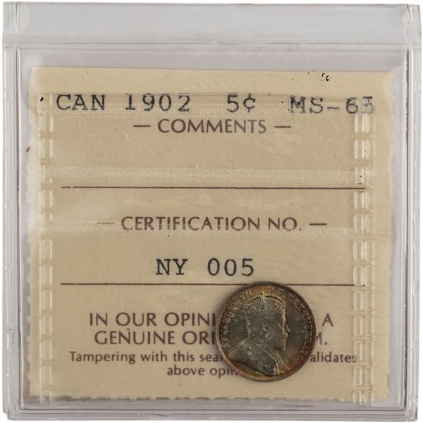 Canada 1902 Silver 5 Cents