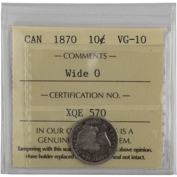 Canada 1870 10 Cent Wide 0