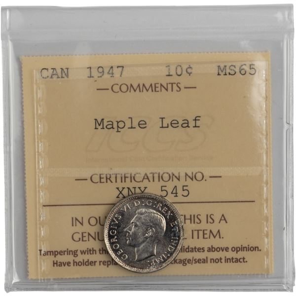 Canada 1947 10 Cent Maple Leaf