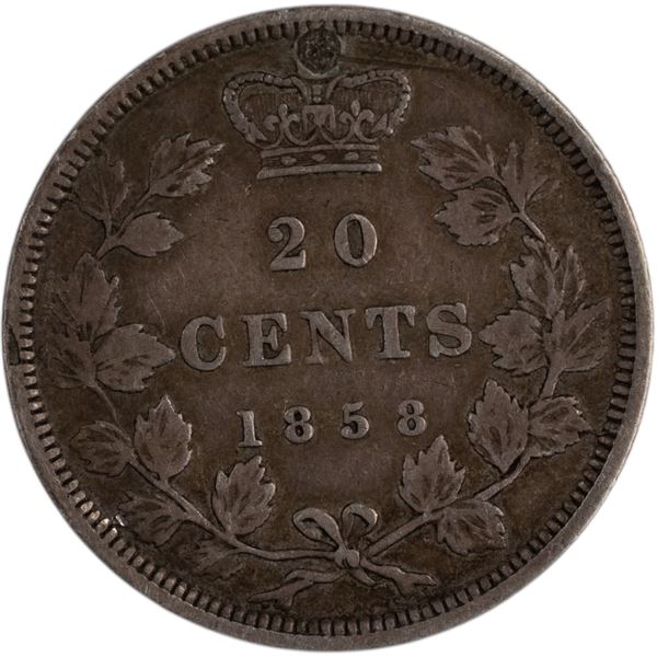 Canada 1858 Silver 20 Cents