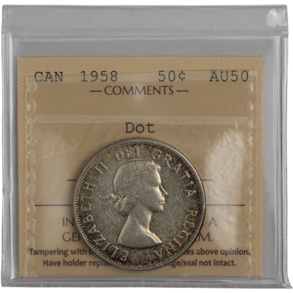 Canada 1958 50 Cent Dot