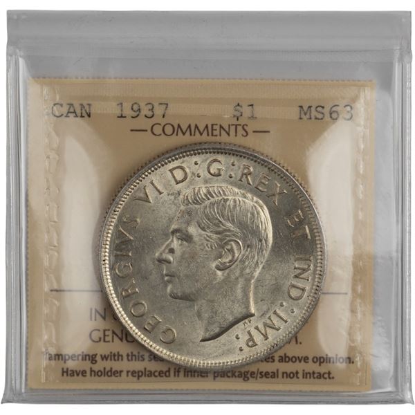 Canada 1937 Silver Dollar