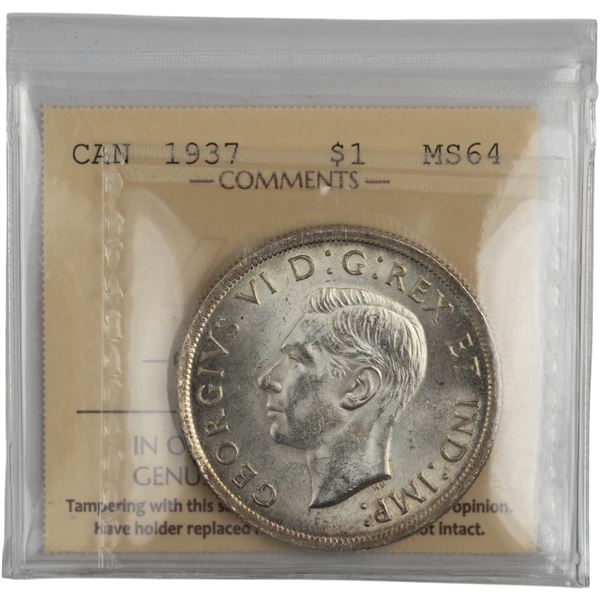 Canada 1937 Silver Dollar
