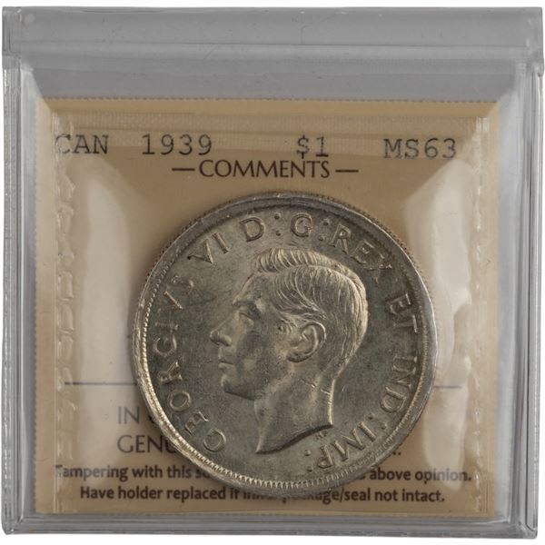 Canada 1939 Silver Dollar