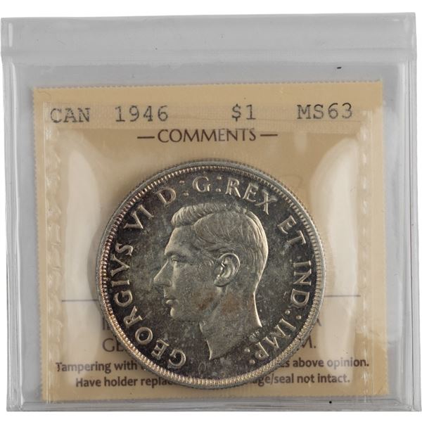 Canada 1946 Silver Dollar