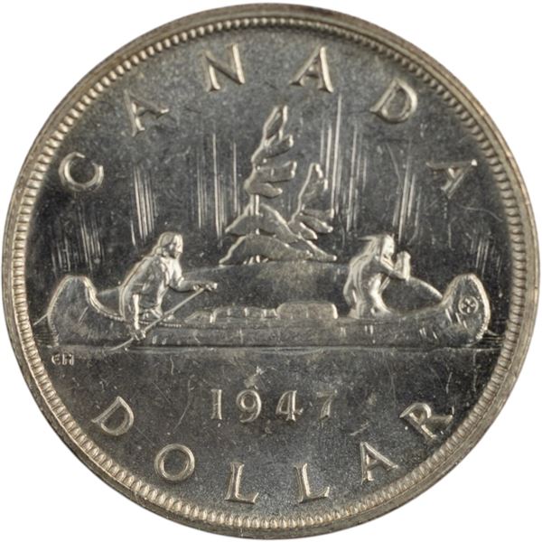 Canada 1947 BL Blunt 7 Silver Dollar