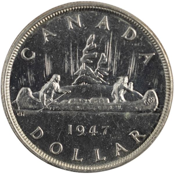 Canada 1947 BL7 Blunt 7 Silver Dollar
