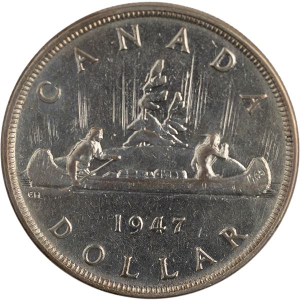 Canada 1947 BL7 Blunt 7 Silver Dollar