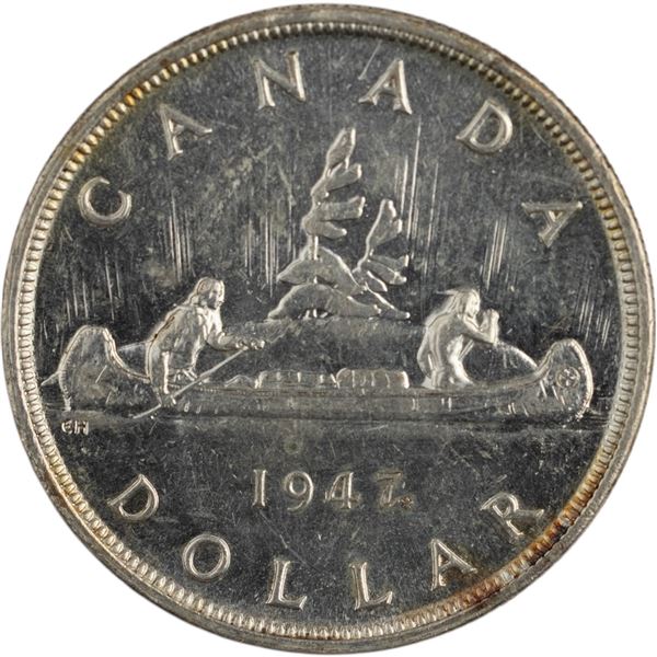 Canada 1947 ML Maple Leaf Silver Dollar