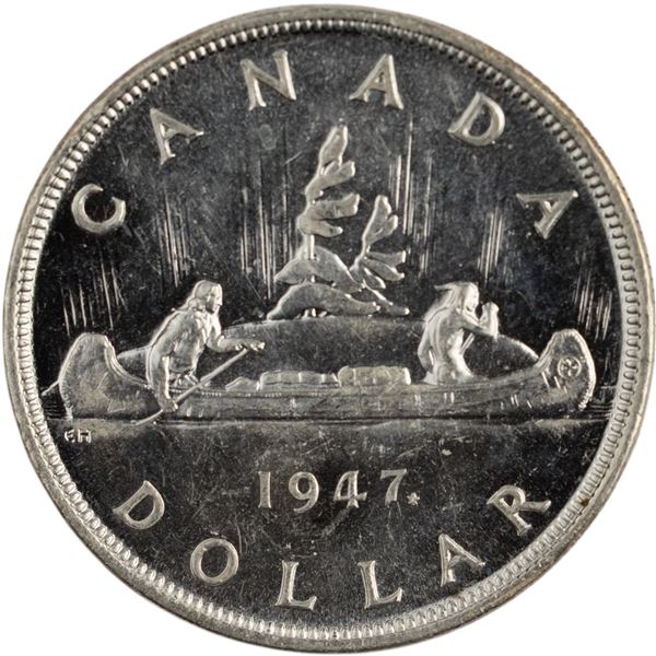 Canada 1947 ML Maple Leaf Silver Dollar