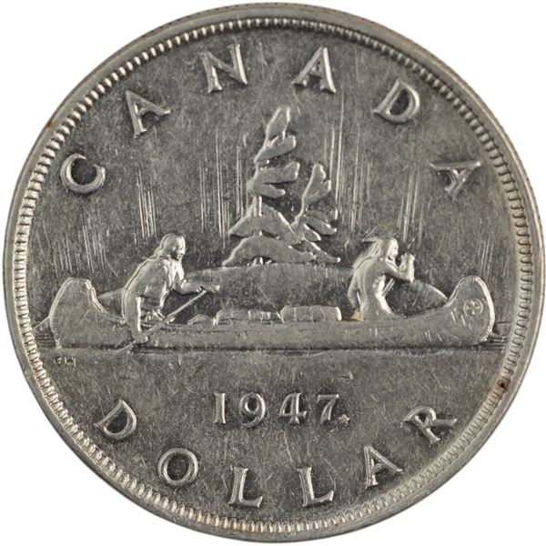 Canada 1947 ML Maple Leaf Silver Dollar