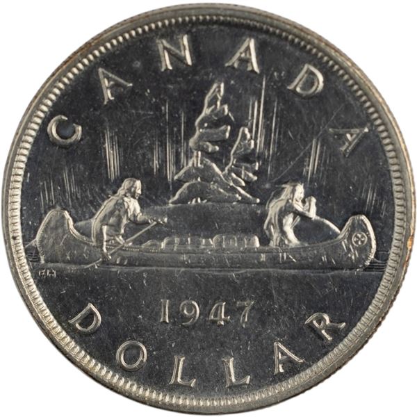 Canada 1947 PT7 Pointed 7 4xHP Silver Dollar