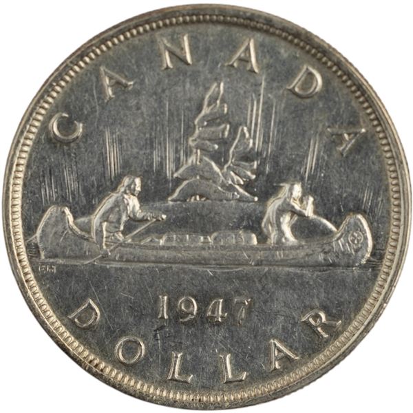 Canada 1947 PT7 Pointed 7 4xHP Silver Dollar