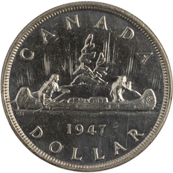 Canada 1947 PT7 Pointed 7 4xHP Silver Dollar
