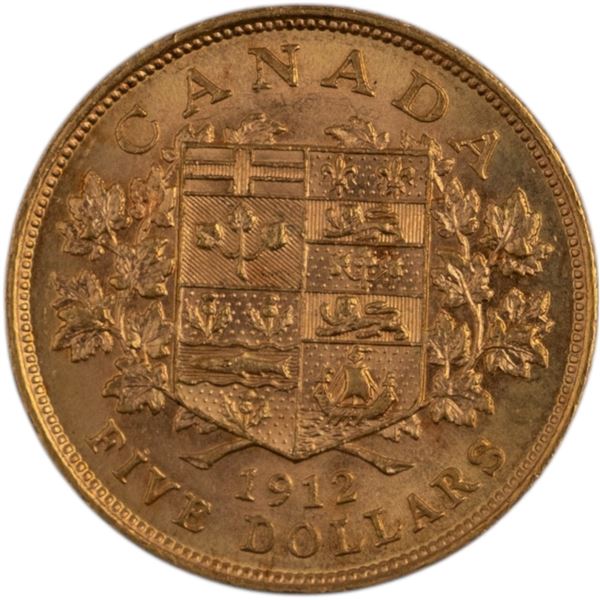 Canada 1912 $5 Gold