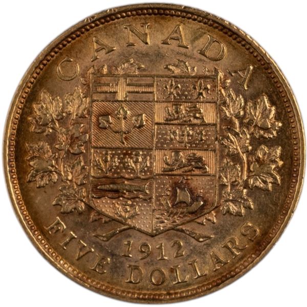 Canada 1912 $5 Gold