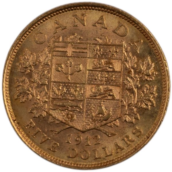 Canada 1912 $5 Gold