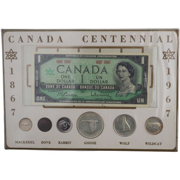 Canada 1967 Coin and Banknote Set