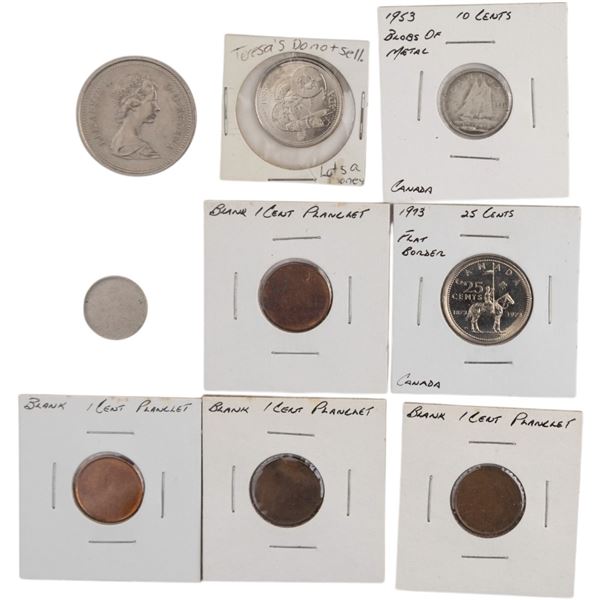 Canada Group of Errors, and Planchets (9 Pieces)