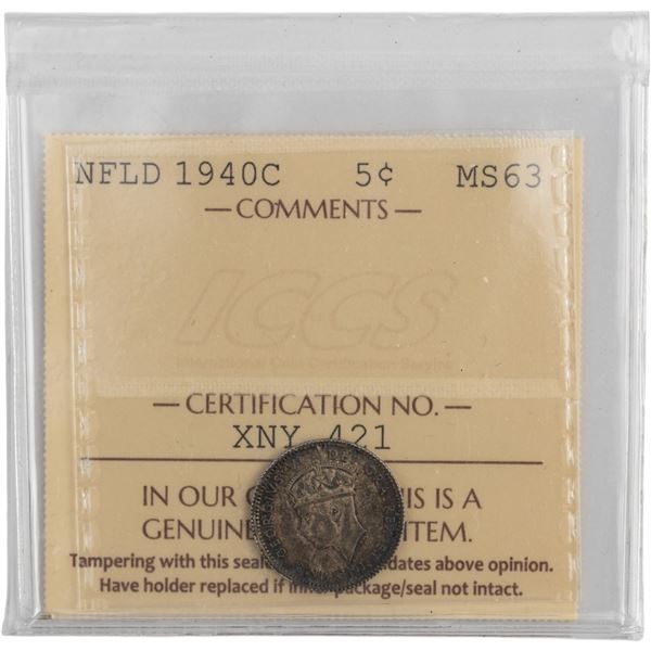 Canada Newfoundland 1940C 5 Cent