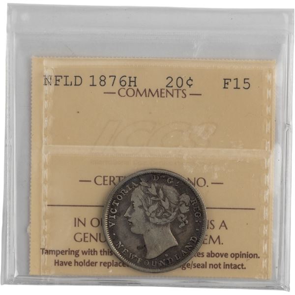 Canada Newfoundland 1876H 20 Cent