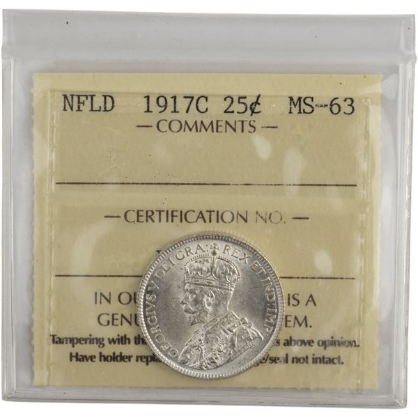 Canada Newfoundland 1917C 25 Cent