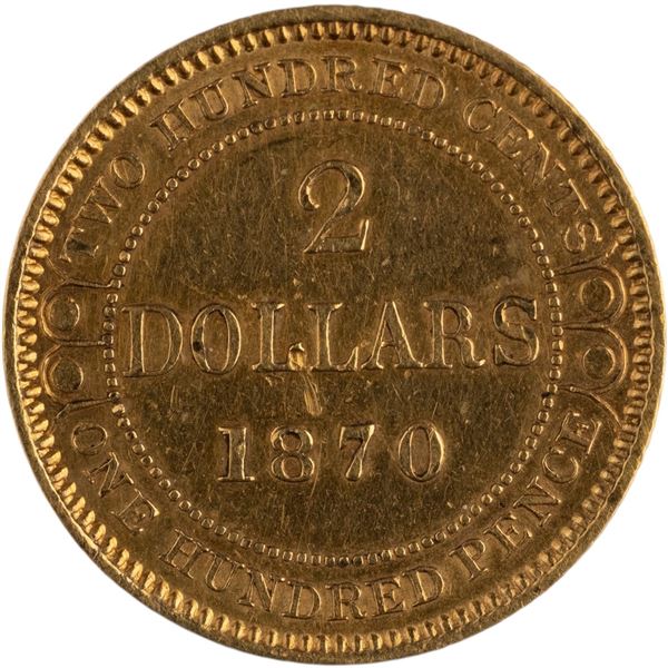 Canada Newfoundland 1870 $2 Gold Coin Obv. 1