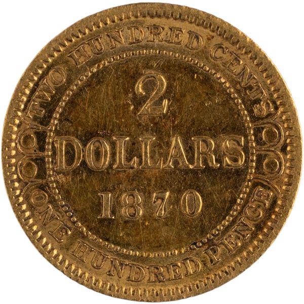 Canada Newfoundland 1870 $2 Gold Coin Obv. 2