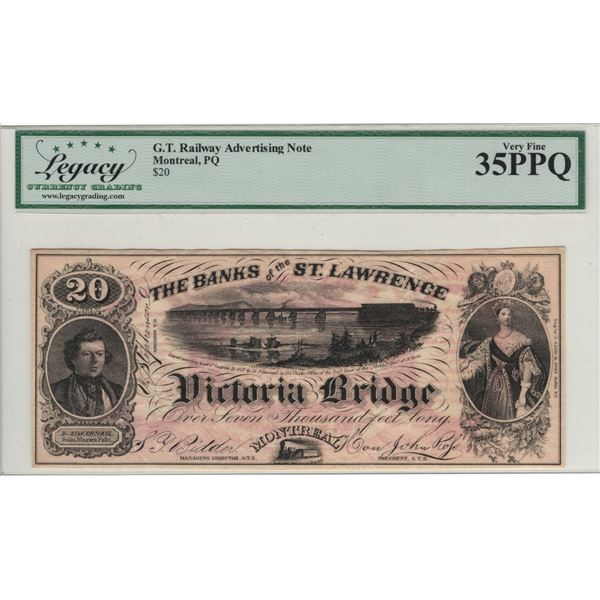 Canada $20 G.T. Railway Advertising Note