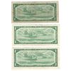 Image 2 : Canada 1954 $1 Banknote Lot - Unique Serial Numbers (3 Pieces)