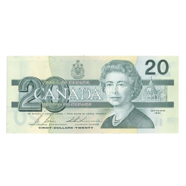 Canada 1991 $20 Experimental Polymer Banknote BC-58exp