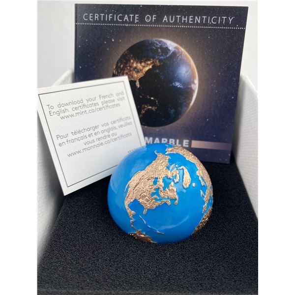 Barbados 2023 $5 Planet Earth: Blue Glow-in-the-dark Enamel 3oz Pure Silver Coin