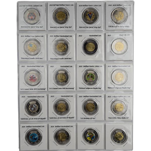 Canada 1996 - 2025 Commemorative Toonie Collection Lot (40 Pieces)