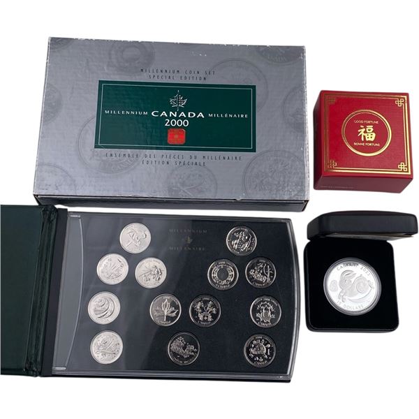 Canada 2000 Millennium Specimen Set + 2023 $15 Year of the Rabbit Coin