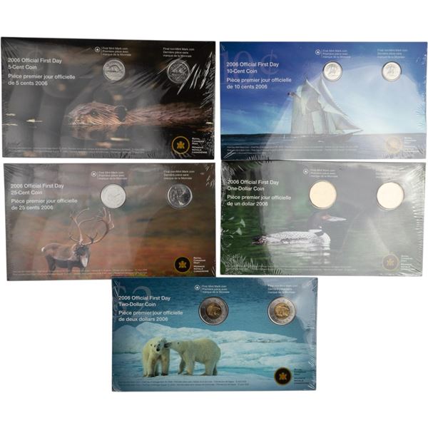 Canada 2006 First Day Coin Collection Lot (5 Sets)