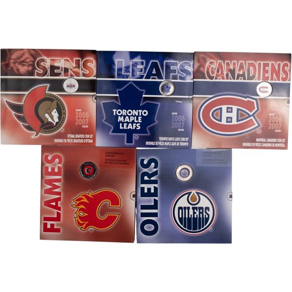 Canada 2007-2008 NHL Hockey Coin Set Collection Lot (5 Sets)