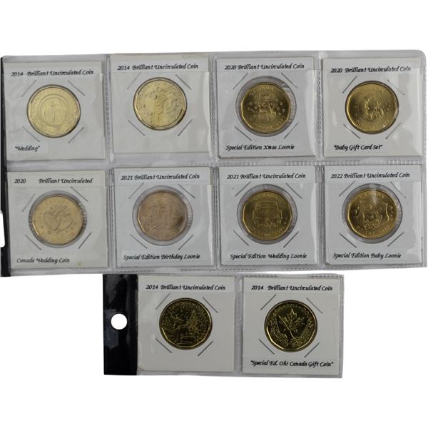Canada 2014 - 2022 Commemorative Loonies Collection Lot (10 Pieces)