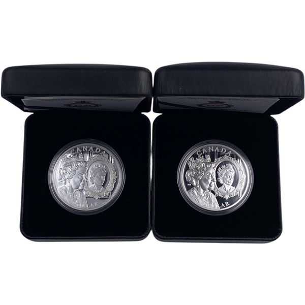 Canada 2022 $1 Platinum Jubilee of Queen Elizabeth II Pure Silver Coins (2 Pieces)