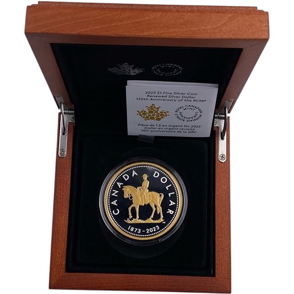 Canada 2023 $1 Renewed Silver Dollar 150th Anniversary of the RCMP 2 oz Pure Silver Coin