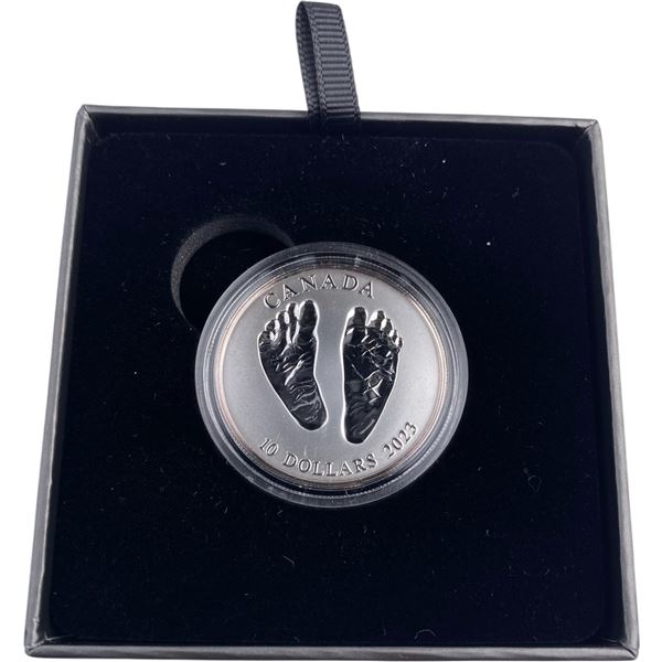 Canada 2023 $10 Welcome To The World: Baby Feet Pure Silver Coin