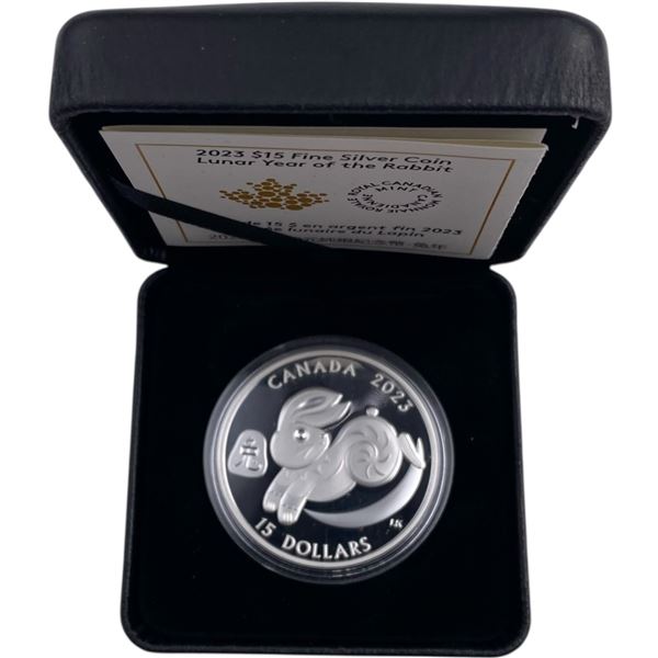 Canada 2023 $15 Zodiac Series: Year of the Rabbit Pure Silver Coin