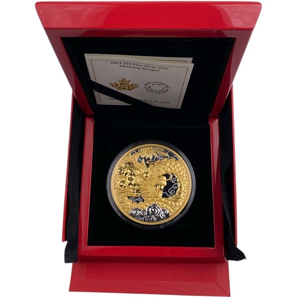Canada 2023 $50 Heavenly Dragon Pure Silver Coin