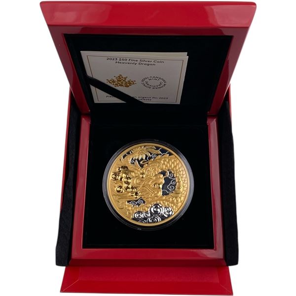 Canada 2023 $50 Heavenly Dragon Pure Silver Coin