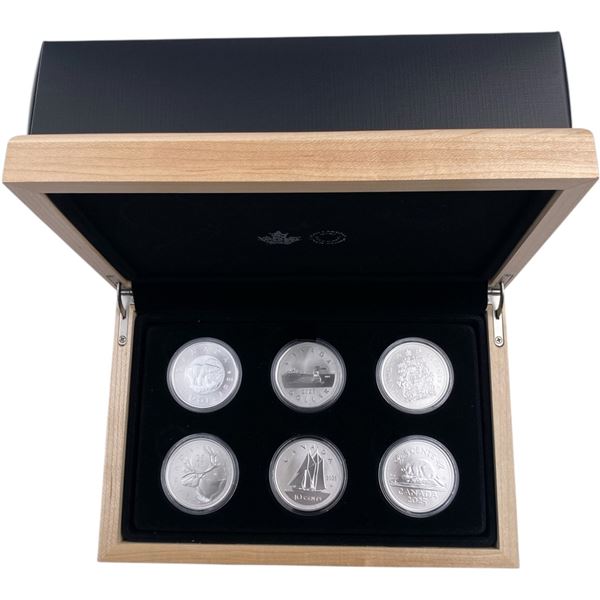 Canada 2023 - 2025 5 Cent to $2 'W' Mint Mark 1oz Silver 6 Coin Set