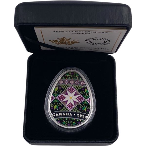 Canada 2024 $1 Pysanka Egg Pure Silver Coin