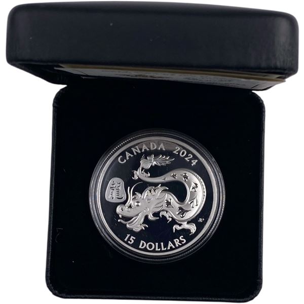 Canada 2024 $15 Zodiac Series: Year of the Dragon Pure Silver Coin