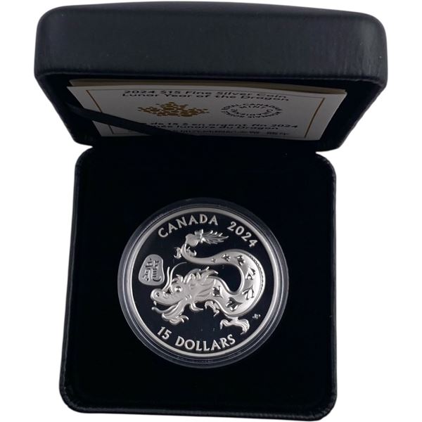 Canada 2024 $15 Zodiac Series: Year of the Dragon Pure Silver Coin